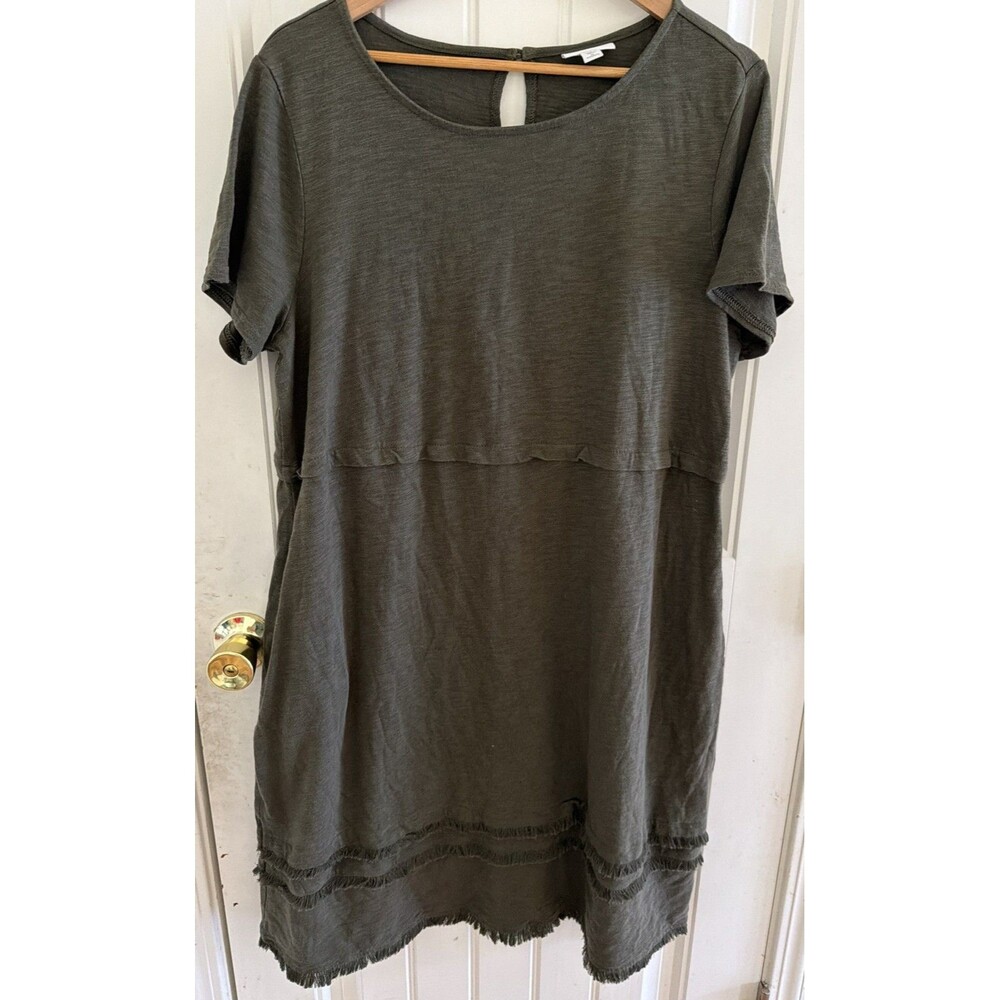 J Jill Women’s Dress Size 1X Green Cotton Modal Rayon Minimalist